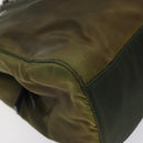 PRADA Chain Shoulder Bag Nylon Khaki Silver Auth 120140-14