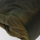 PRADA Chain Shoulder Bag Nylon Khaki Silver Auth 120140-16