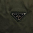 PRADA Chain Shoulder Bag Nylon Khaki Silver Auth 120140-18