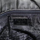 PRADA Chain Shoulder Bag Nylon Khaki Silver Auth 120140-19