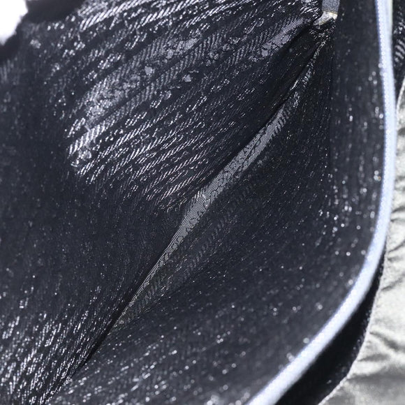 PRADA Chain Shoulder Bag Nylon Khaki Silver Auth 120140