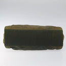 PRADA Chain Shoulder Bag Nylon Khaki Silver Auth 120140-5