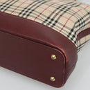 BURBERRY Nova Check Tote Bag Canvas Beige Gold Auth 120144-9