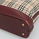 BURBERRY Nova Check Tote Bag Canvas Beige Gold Auth 120144-15