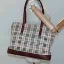 BURBERRY Nova Check Tote Bag Canvas Beige Gold Auth 120144-24