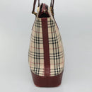 BURBERRY Nova Check Tote Bag Canvas Beige Gold Auth 120144-3