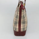 BURBERRY Nova Check Tote Bag Canvas Beige Gold Auth 120144-4