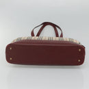 BURBERRY Nova Check Tote Bag Canvas Beige Gold Auth 120144-5
