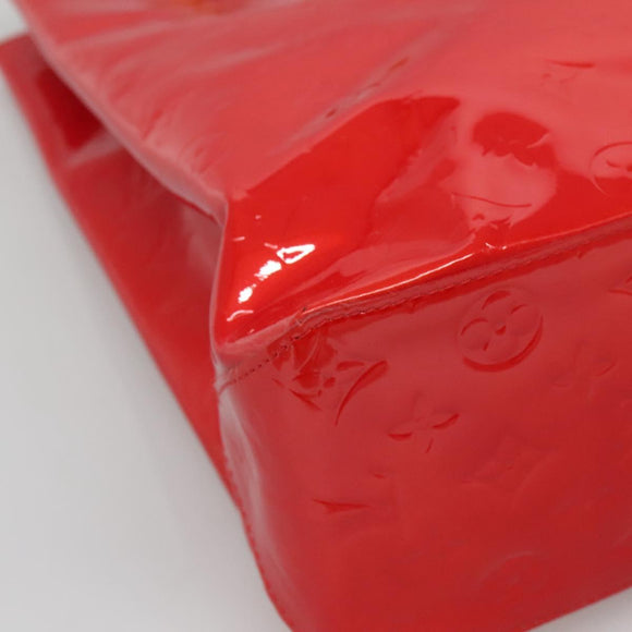 LOUIS VUITTON Monogram Vernis Reade MM Hand Bag Red Rouge M91086 LV Auth 120159