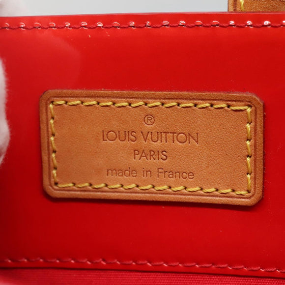 LOUIS VUITTON Monogram Vernis Reade MM Hand Bag Red Rouge M91086 LV Auth 120159