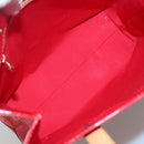 LOUIS VUITTON Monogram Vernis Reade MM Hand Bag Red Rouge M91086 LV Auth 120159-11