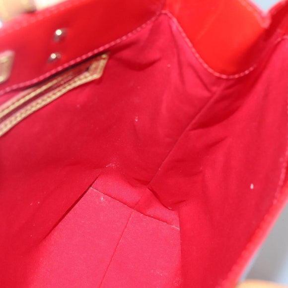 LOUIS VUITTON Monogram Vernis Reade MM Hand Bag Red Rouge M91086 LV Auth 120159