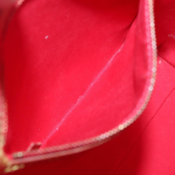 LOUIS VUITTON Monogram Vernis Reade MM Hand Bag Red Rouge M91086 LV Auth 120159