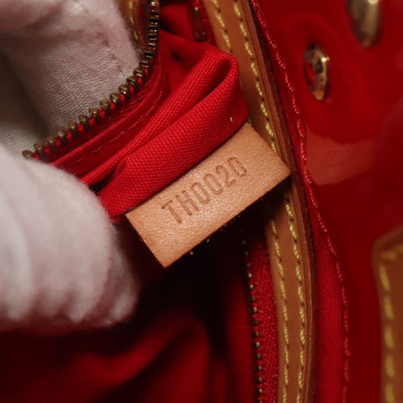 LOUIS VUITTON Monogram Vernis Reade MM Hand Bag Red Rouge M91086 LV Auth 120159