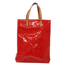 LOUIS VUITTON Monogram Vernis Reade MM Hand Bag Red Rouge M91086 LV Auth 120159-13
