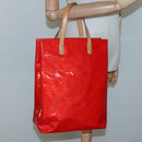 LOUIS VUITTON Monogram Vernis Reade MM Hand Bag Red Rouge M91086 LV Auth 120159-20
