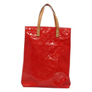 LOUIS VUITTON Monogram Vernis Reade MM Hand Bag Red Rouge M91086 LV Auth 120159-2