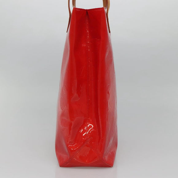 LOUIS VUITTON Monogram Vernis Reade MM Hand Bag Red Rouge M91086 LV Auth 120159