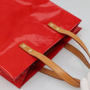LOUIS VUITTON Monogram Vernis Reade MM Hand Bag Red Rouge M91086 LV Auth 120159-6