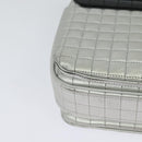 CELINE Chain Shoulder Bag Leather Silver Black gold Auth 120162-15