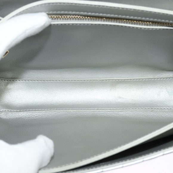 CELINE Chain Shoulder Bag Leather Silver Black gold Auth 120162