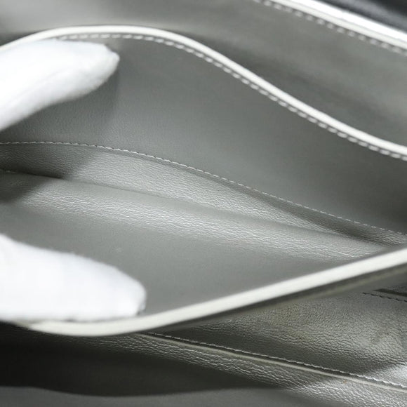 CELINE Chain Shoulder Bag Leather Silver Black gold Auth 120162