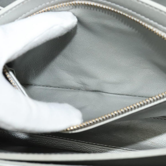 CELINE Chain Shoulder Bag Leather Silver Black gold Auth 120162