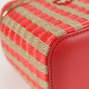 CHANEL Chain Shoulder Bag Straw Beige Gold CC Auth 120168AM-16