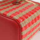 CHANEL Chain Shoulder Bag Straw Beige Gold CC Auth 120168AM-17