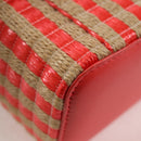 CHANEL Chain Shoulder Bag Straw Beige Gold CC Auth 120168AM-18