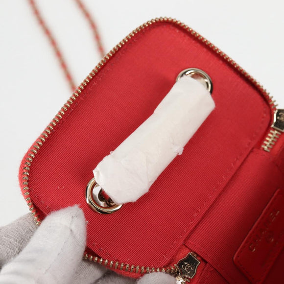 CHANEL Chain Shoulder Bag Straw Beige Gold CC Auth 120168AM