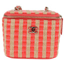 CHANEL Chain Shoulder Bag Straw Beige Gold CC Auth 120168AM-13