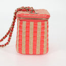 CHANEL Chain Shoulder Bag Straw Beige Gold CC Auth 120168AM-3