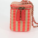 CHANEL Chain Shoulder Bag Straw Beige Gold CC Auth 120168SAM-4