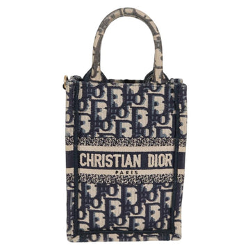 Christian Dior Trotter Canvas Vertical Book Tote Mini Bag Navy Auth 120170M - 0
