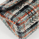 CHANEL Matelasse Chain Shoulder Bag Tweed Light Blue Gold CC Auth 120174M-16