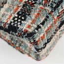 CHANEL Matelasse Chain Shoulder Bag Tweed Light Blue Gold CC Auth 120174M-18