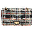 CHANEL Matelasse Chain Shoulder Bag Tweed Light Blue Gold CC Auth 120174M-13