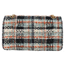 CHANEL Matelasse Chain Shoulder Bag Tweed Light Blue Gold CC Auth 120174M-2