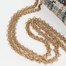 CHANEL Matelasse Chain Shoulder Bag Tweed Light Blue Gold CC Auth 120174M-15