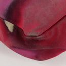 CHANEL Embroidery Shoulder Bag Suede Pink CC Auth 120175AM-17