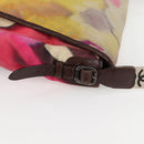 CHANEL Embroidery Shoulder Bag Suede Pink CC Auth 120175AM-19