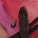 CHANEL Embroidery Shoulder Bag Suede Pink CC Auth 120175AM-9