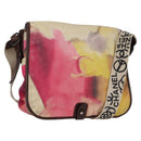 CHANEL Embroidery Shoulder Bag Suede Pink CC Auth 120175AM-1