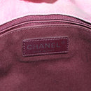 CHANEL Embroidery Shoulder Bag Suede Pink CC Auth 120175SAV-24