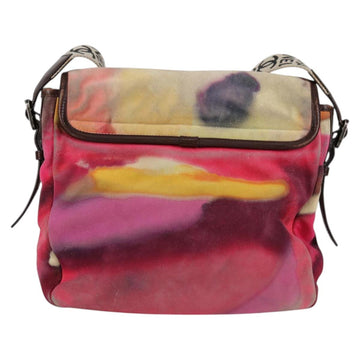 CHANEL Embroidery Shoulder Bag Suede Pink CC Auth 120175AM - 0