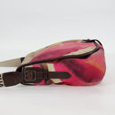 CHANEL Embroidery Shoulder Bag Suede Pink CC Auth 120175AM-3