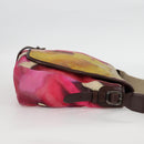 CHANEL Embroidery Shoulder Bag Suede Pink CC Auth 120175AM-4