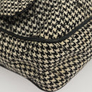 CHANEL Matelasse Chain Shoulder Bag Canvas White Black CC Auth 120186-9