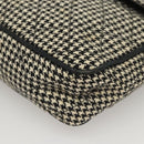 CHANEL Matelasse Chain Shoulder Bag Canvas White Black CC Auth 120186-14